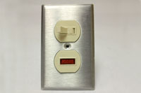 metal and plastic piloted light switch